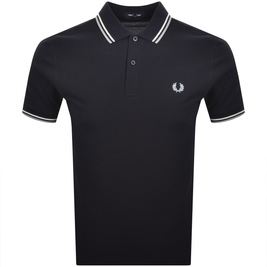 トップス FRED PERRY Twin Tipped Ribbed Polo Shirt Fred Perry Twin Tipped Polo T Shirt Navy | Mainline Menswear us